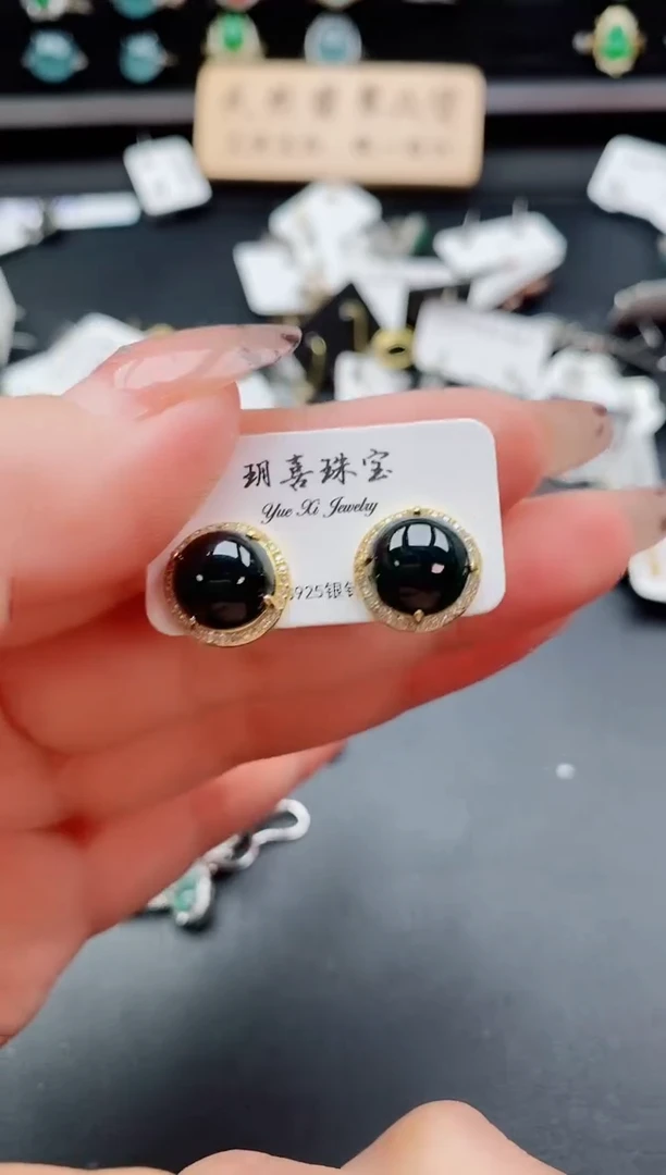 银S925镶嵌戒指翡翠1
