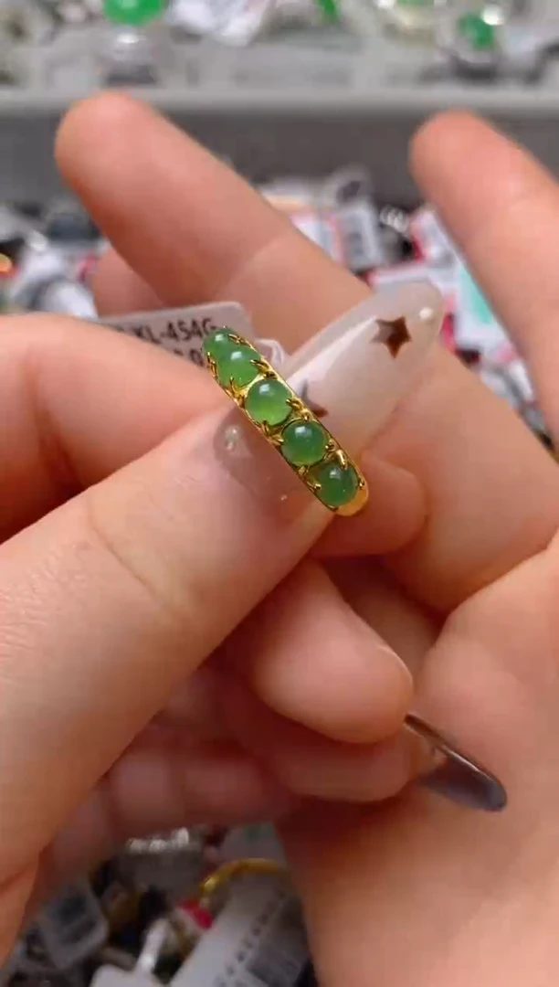 银S925镶嵌戒指翡翠百内无证书