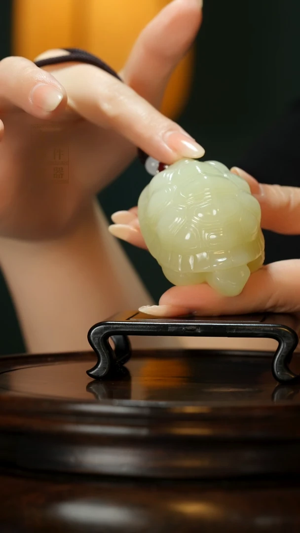 玉《长寿安康》手把件摆件