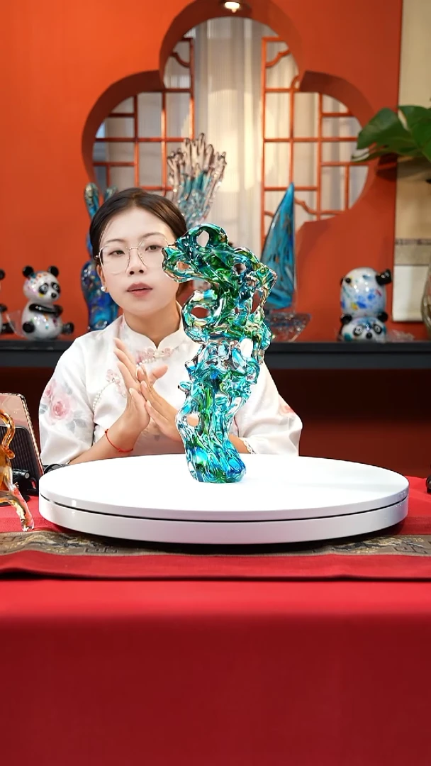 手工艺品琉璃欧碧色太湖石