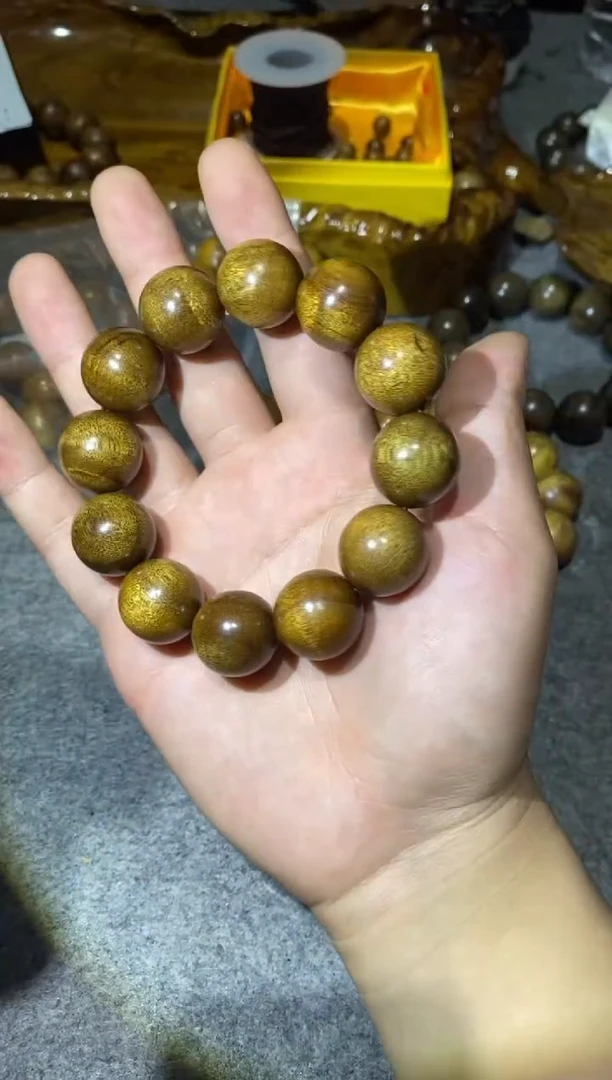 楠木（金丝楠）手串/手链【楠帝】小叶桢楠枯木黄金底水波2.0