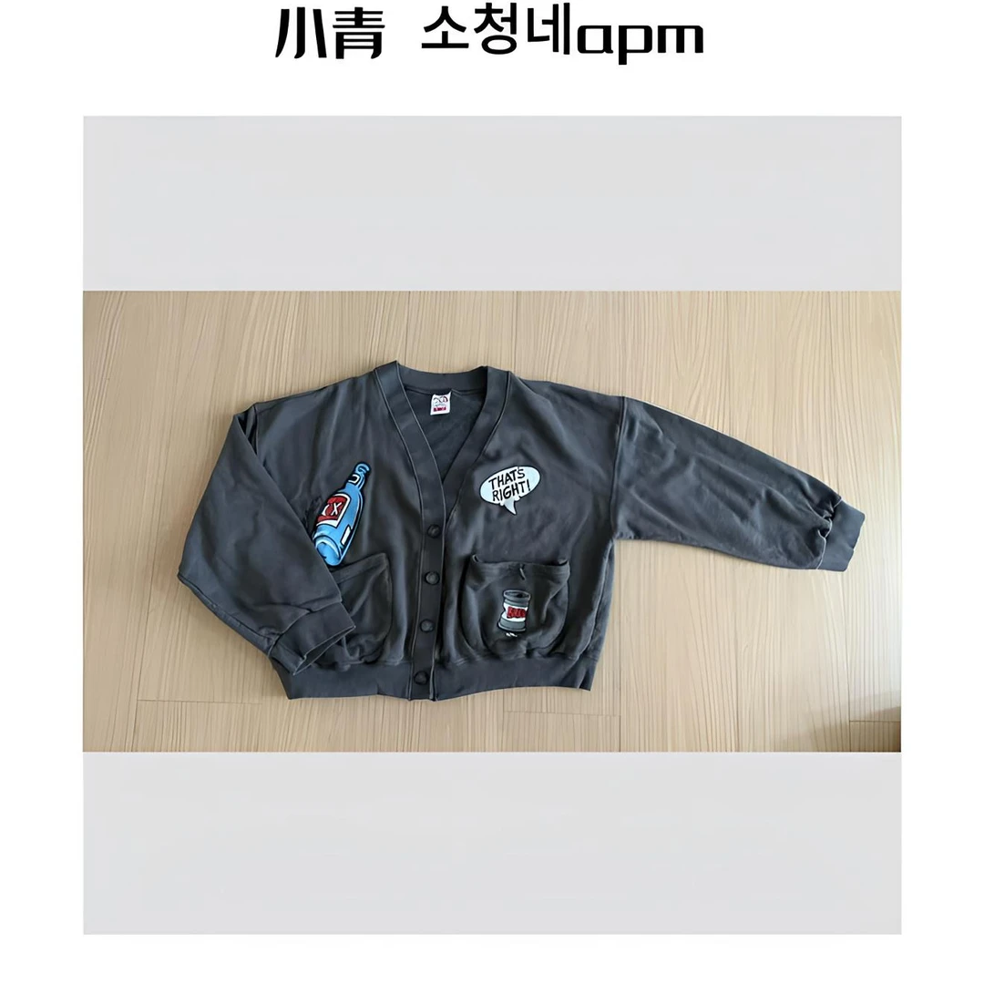 韩国东大门 公鸡/啤酒瓶字母卫衣外套