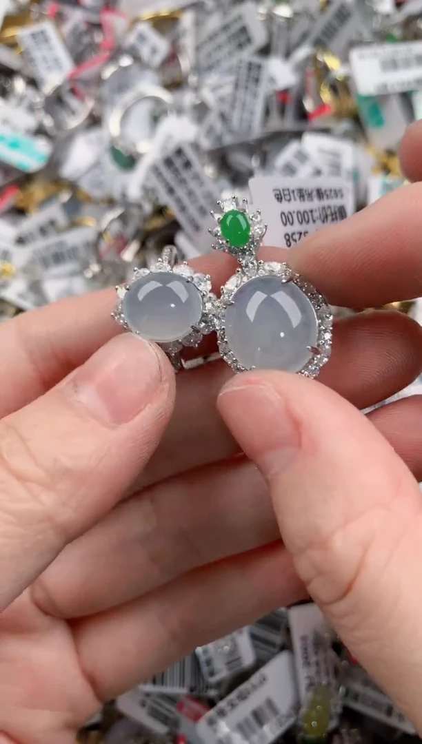 银S925镶嵌戒指翡翠7777      5