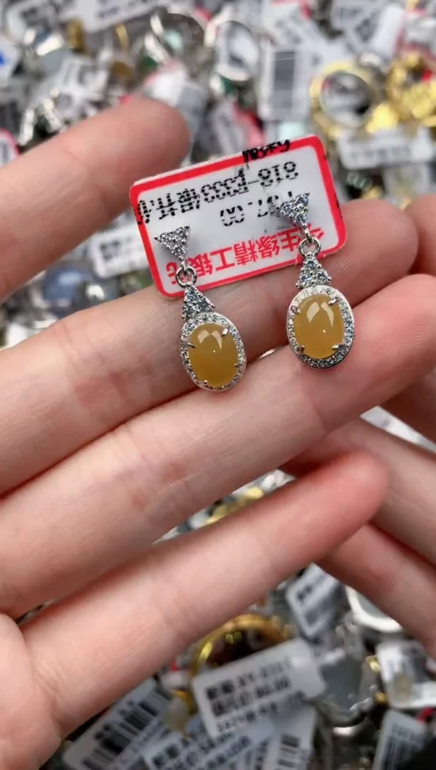 银S925镶嵌戒指翡翠19          5