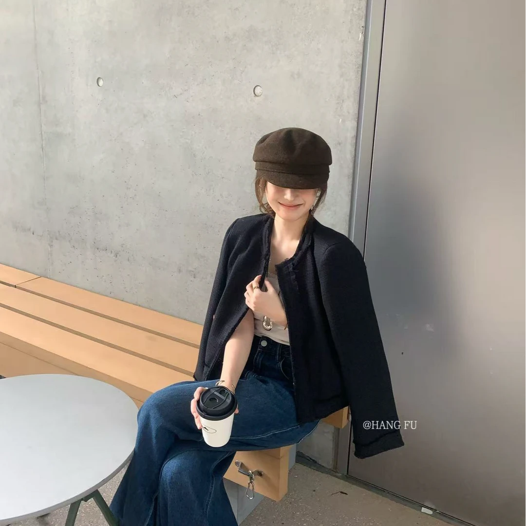 9938高智感欧尼粗花小香风外套