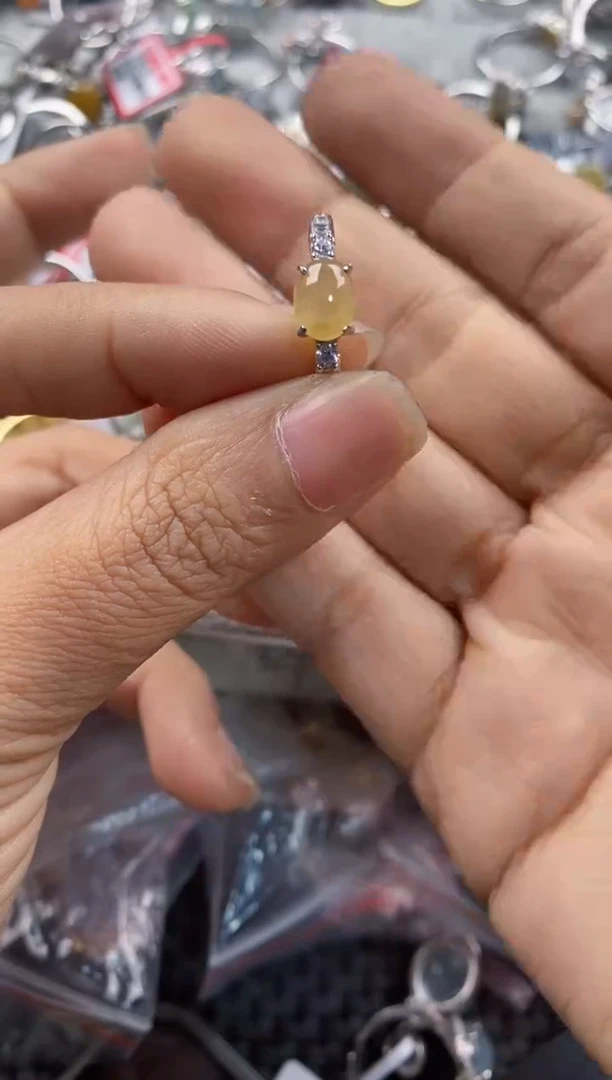 银S925镶嵌戒指翡翠999---3