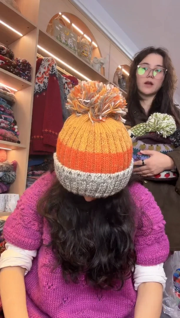 绵羊毛百羊毛南瓜翻边帽