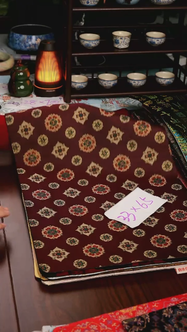 【琵琶宝相花单面】中国风干泡织锦茶席33*65