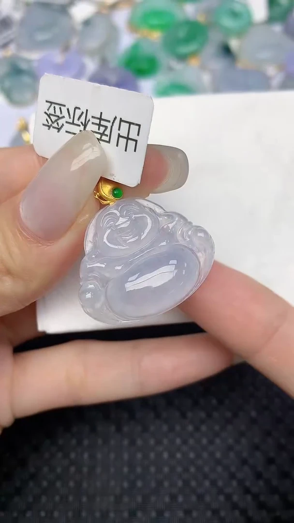 翡翠18K金镶嵌颈饰天然缅甸翡翠a货百元以上9元证书费自理