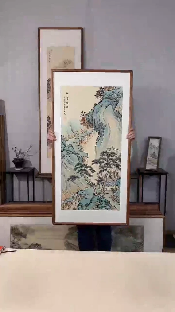 国画手绘*松亭雅韵*62*122cm带框发货