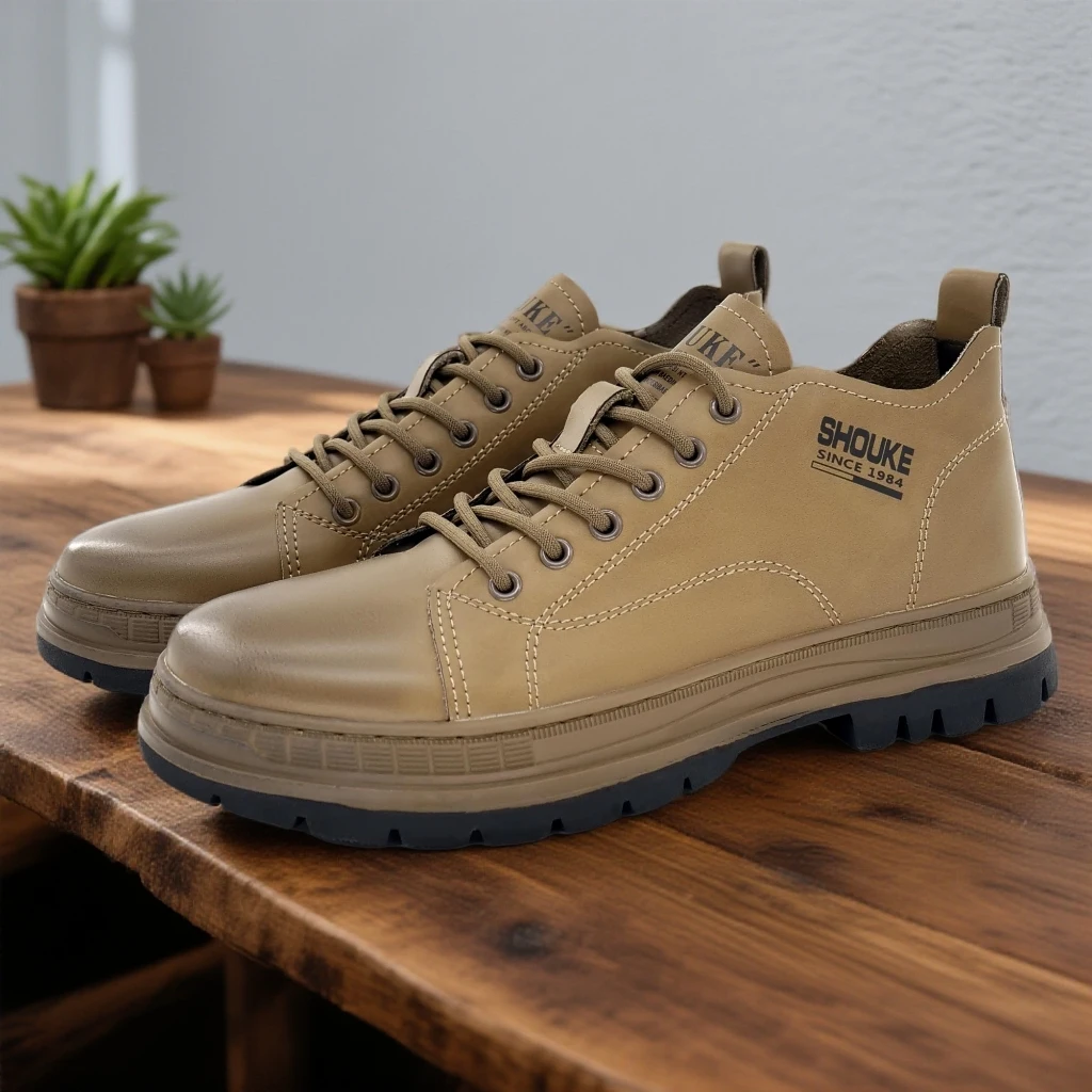 SHOUKE/兽客鞋业2025休闲男鞋复古做旧厚底男靴马丁靴高帮皮鞋