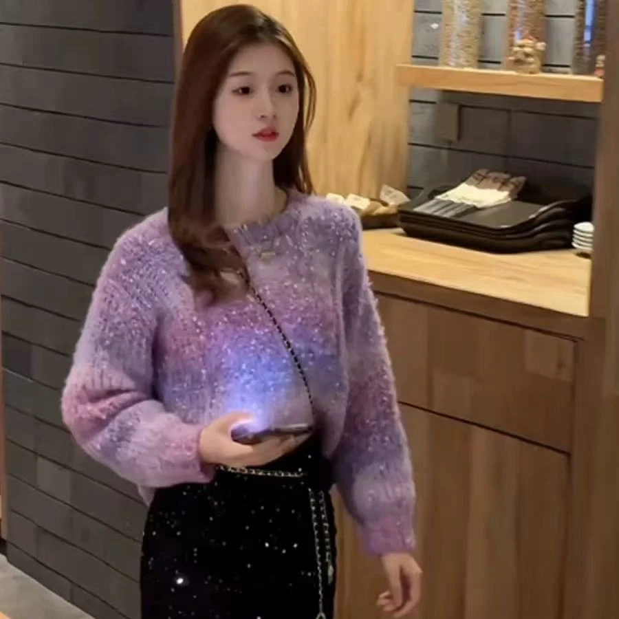 【兔哥女装】小香风早秋小个子显瘦显高高级感毛衣（衣长52）