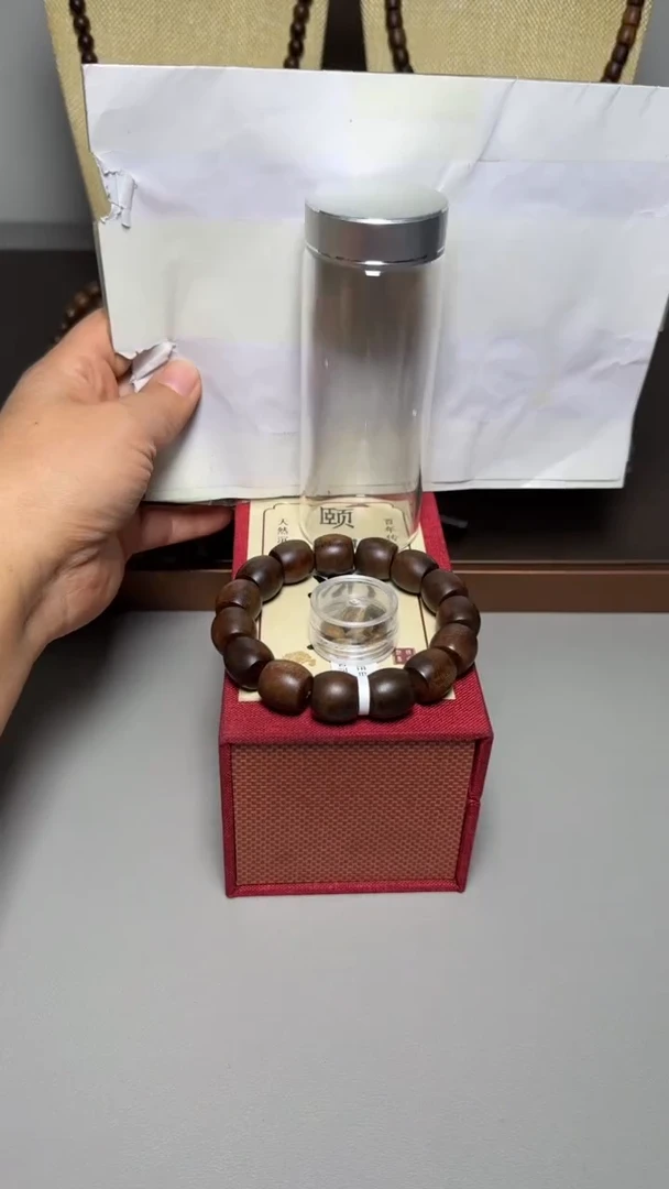 【闪购商品】沉香手串芽庄白棋1.5桶珠单圈