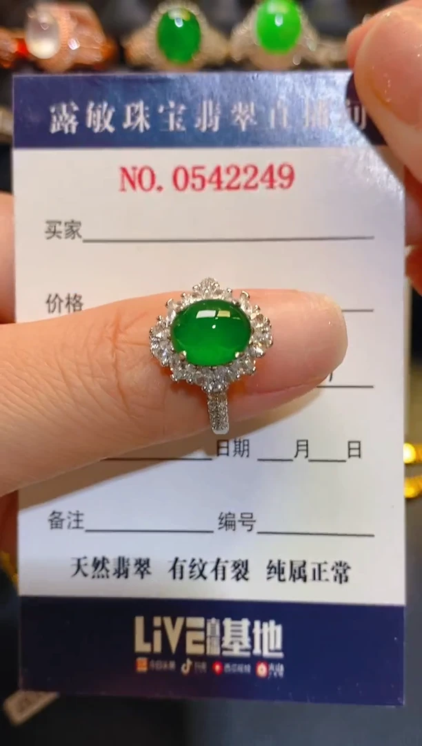 银S925镶嵌翡翠耳饰天然