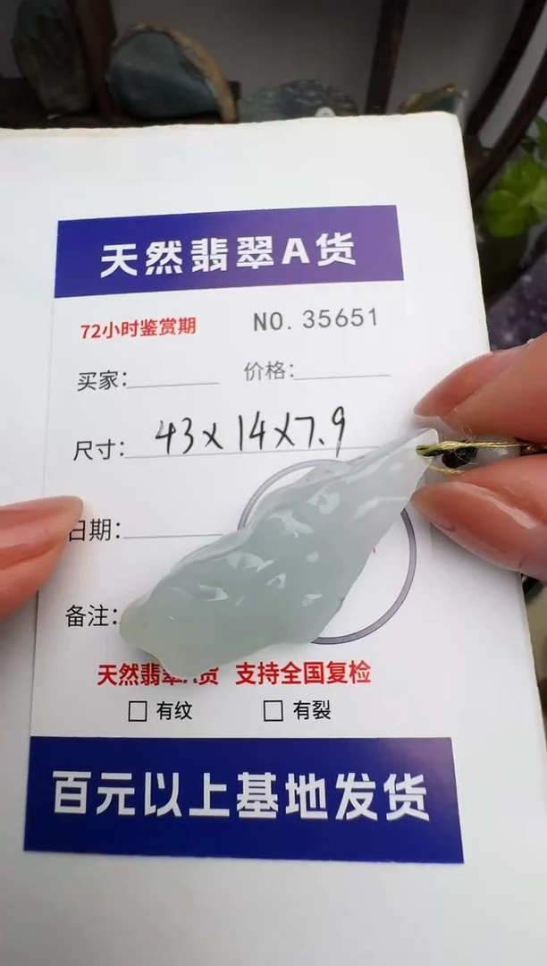 颈饰未镶嵌翡翠原石35651