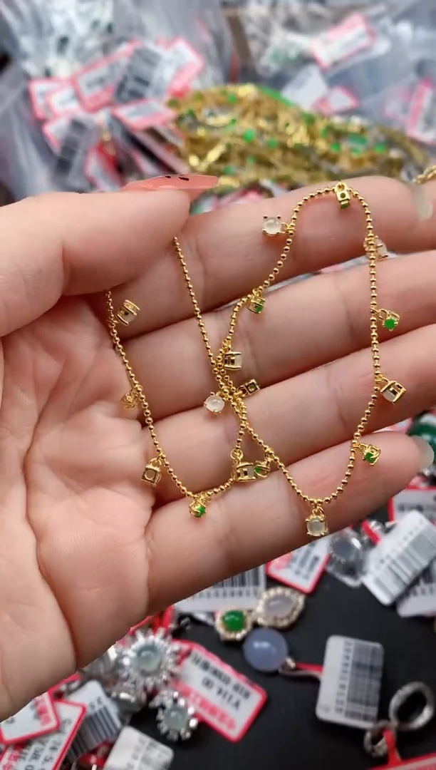 银S925镶嵌戒指翡翠天然A货缅甸翡翠