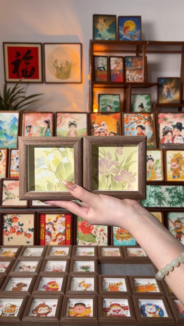 【闪购商品】国画铃兰花蝴蝶 鸢尾花蝴蝶 一组11