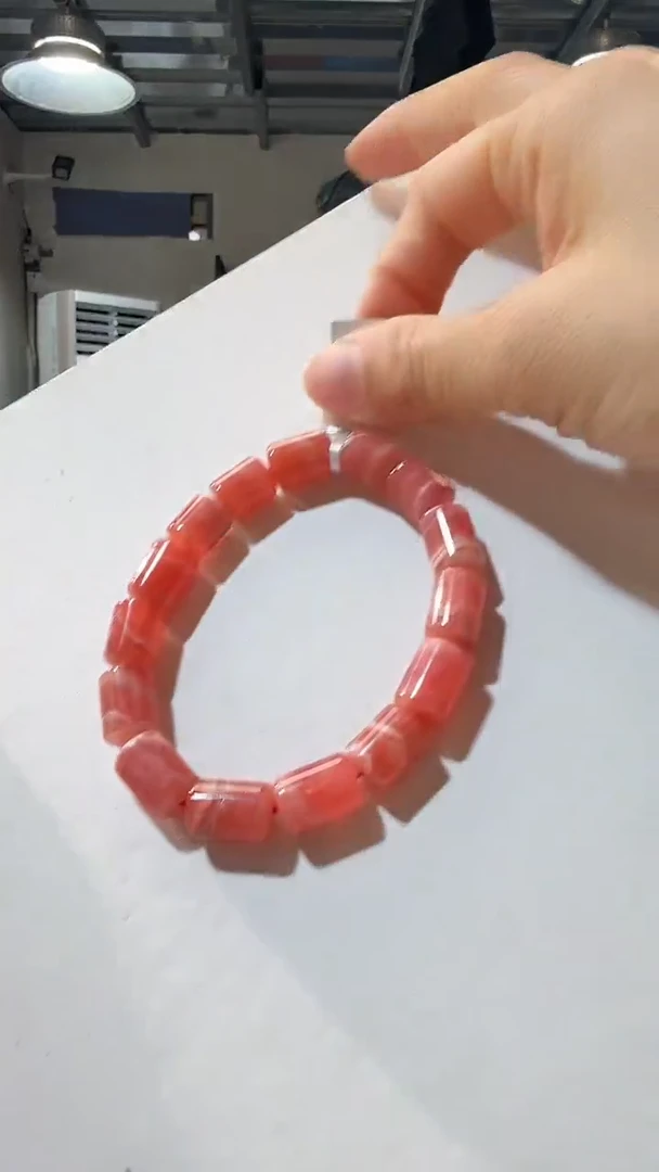 未镶嵌菱锰矿（红纹石）手链优0428 约9mm