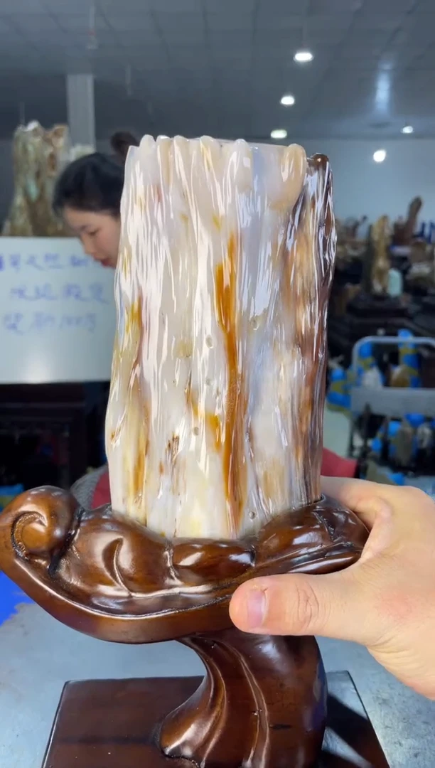 未镶嵌摆件硅化玉9