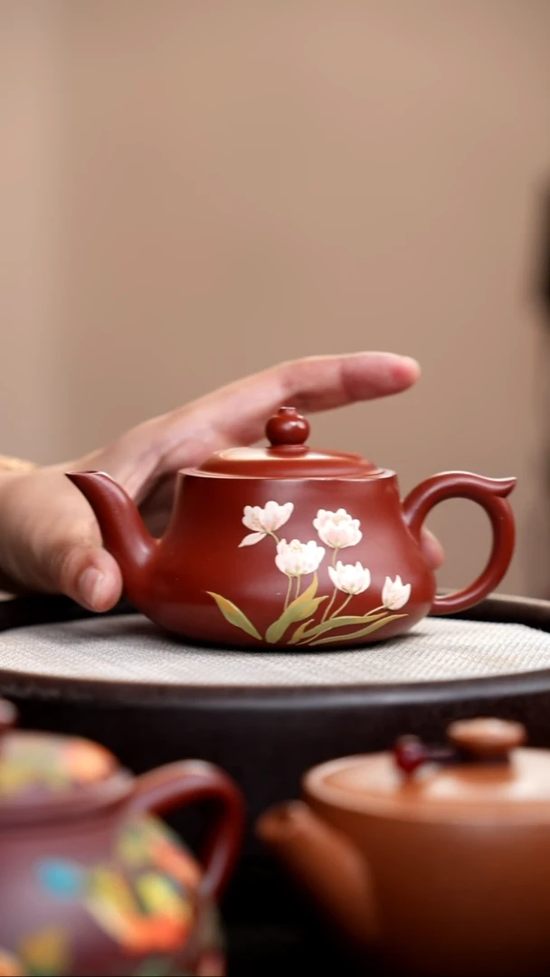 茶壶紫砂朱泥郁金香壶031