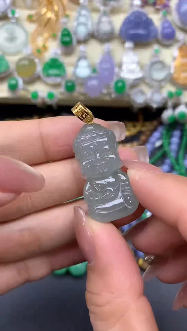 颈饰18K金镶嵌翡翠145-中国好珍宝