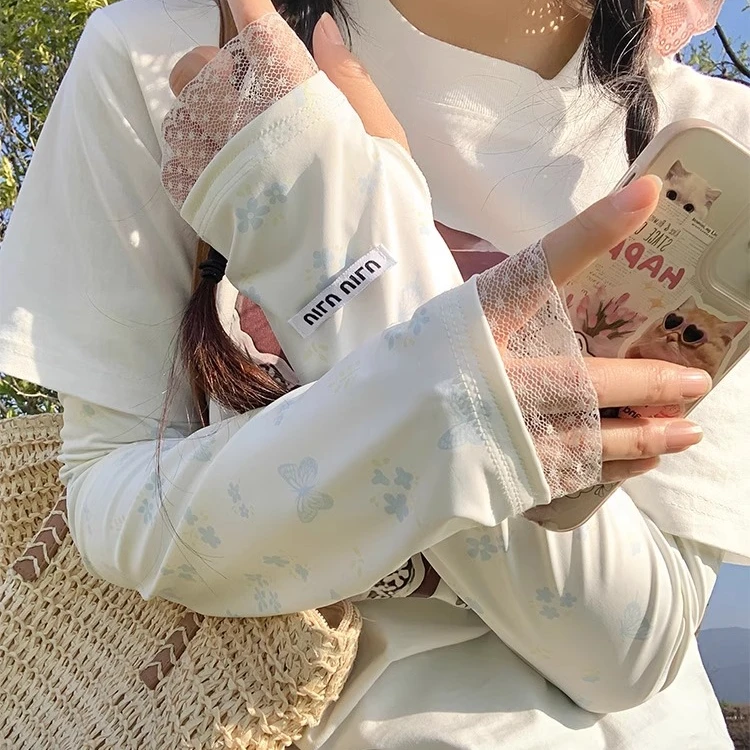 2025新款防晒冰袖女士薄款长款夏天韩版网红宽松袖套户外骑行遮阳