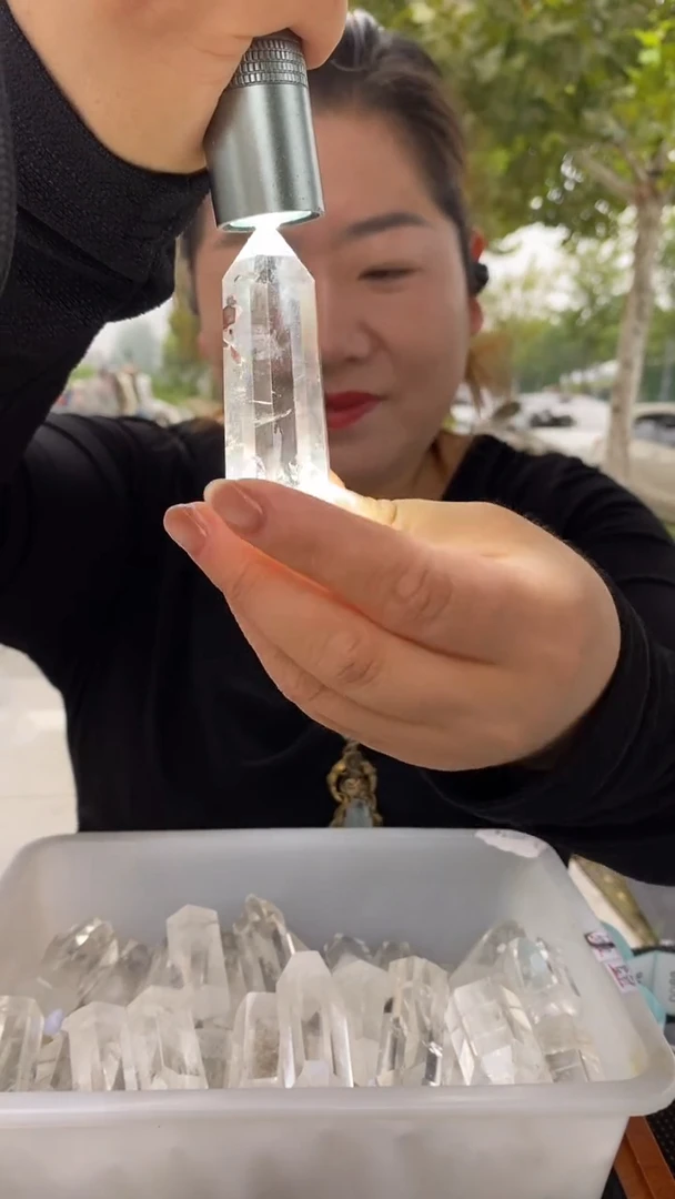 未镶嵌珠宝半成品水晶白水晶柱子D92多样性发其一60-70