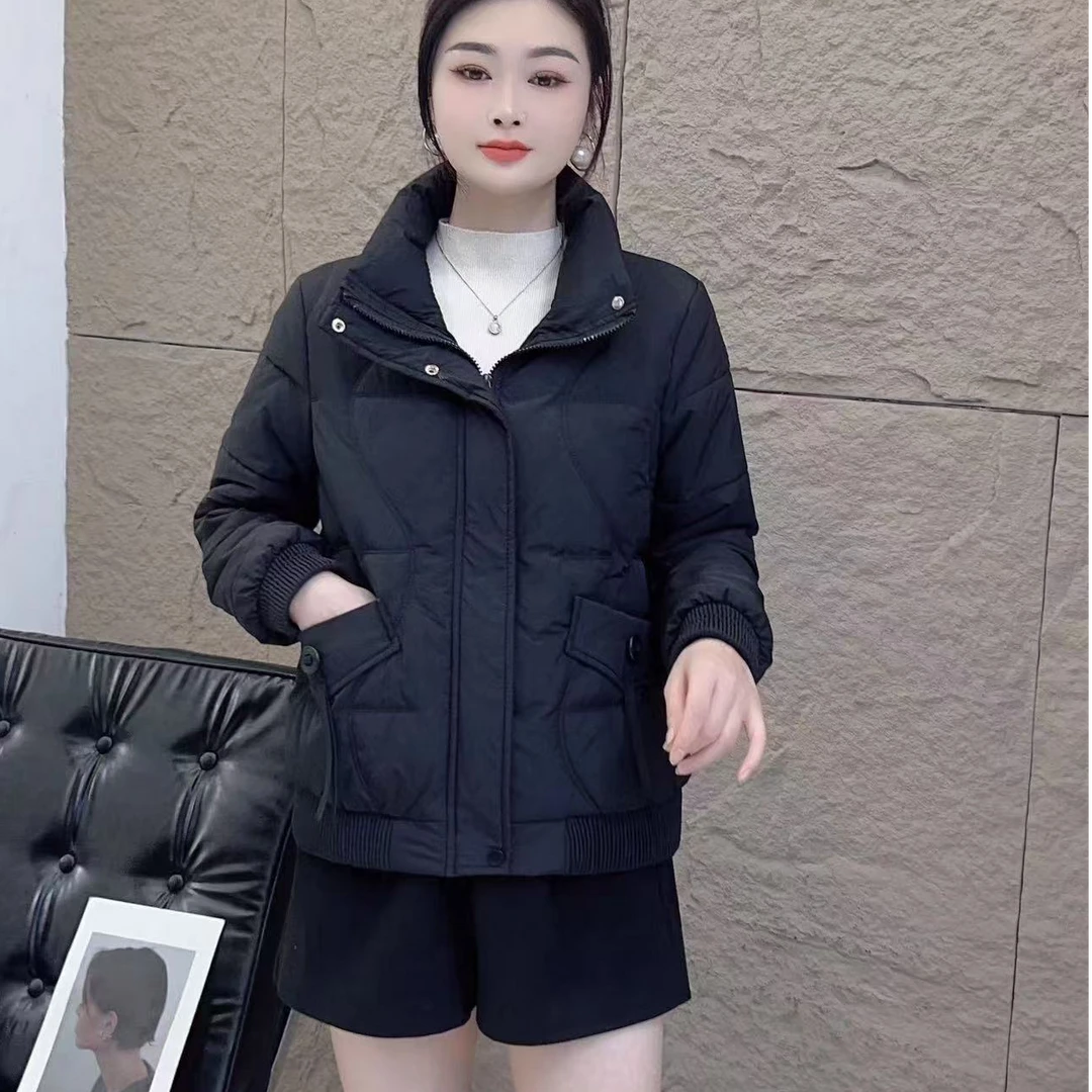 8816薄款女装百搭秋冬时尚常规休闲冬季厚款洋气立领棉服