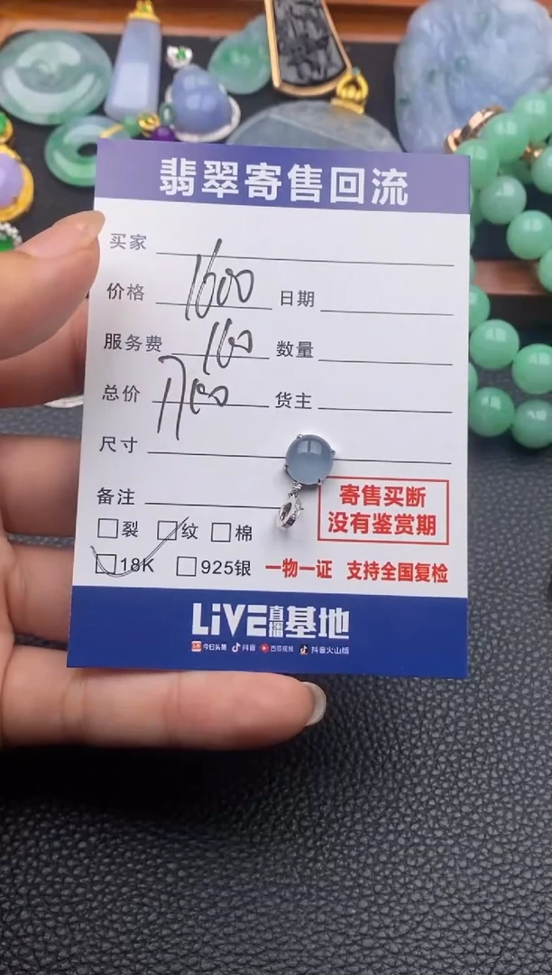 翡翠18K金镶嵌颈饰21015644