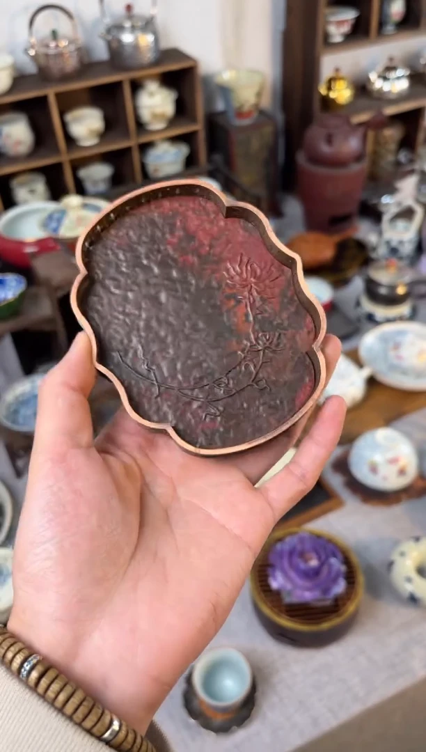 铜海棠壶承茶器茶器