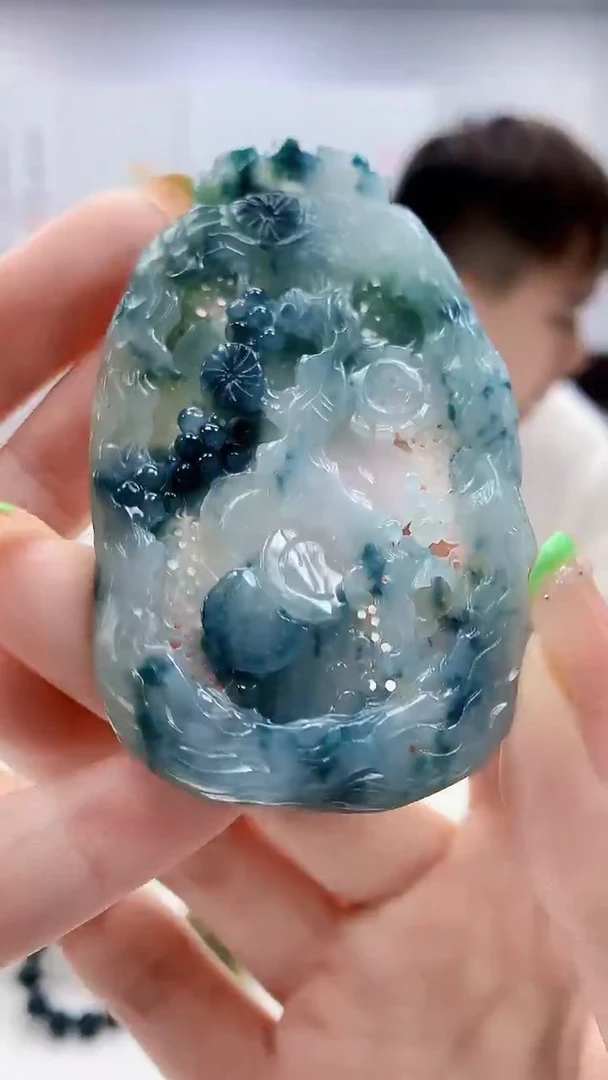 未镶嵌定制翡翠峻***理4868ry-毛货挂件