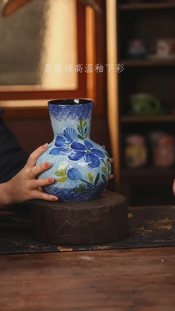陶瓷景德镇高温釉下手绘陶瓷@L794@