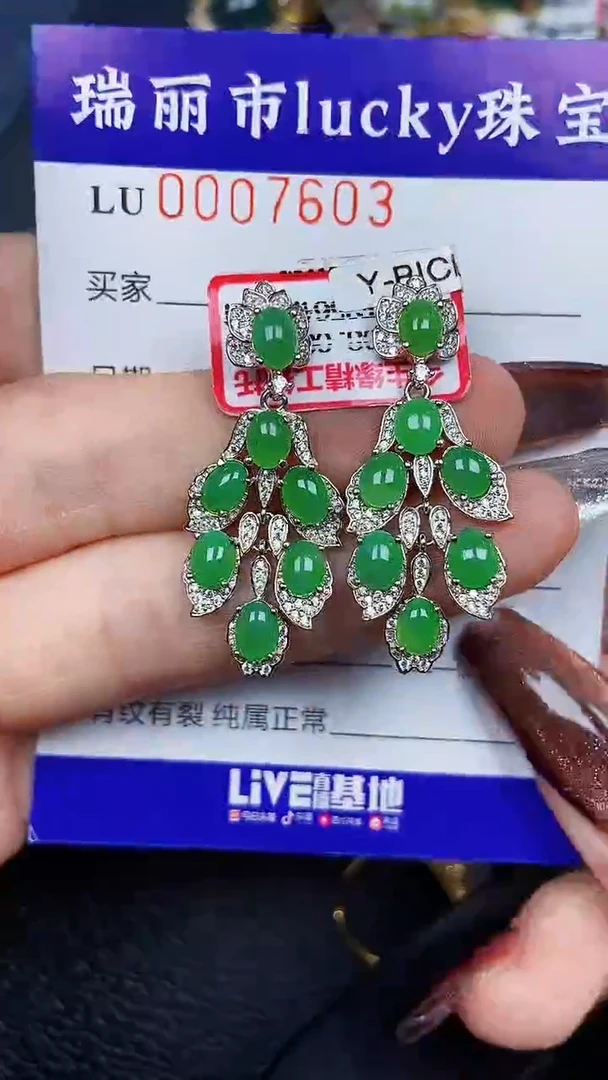 颈饰银S925镶嵌翡翠7603