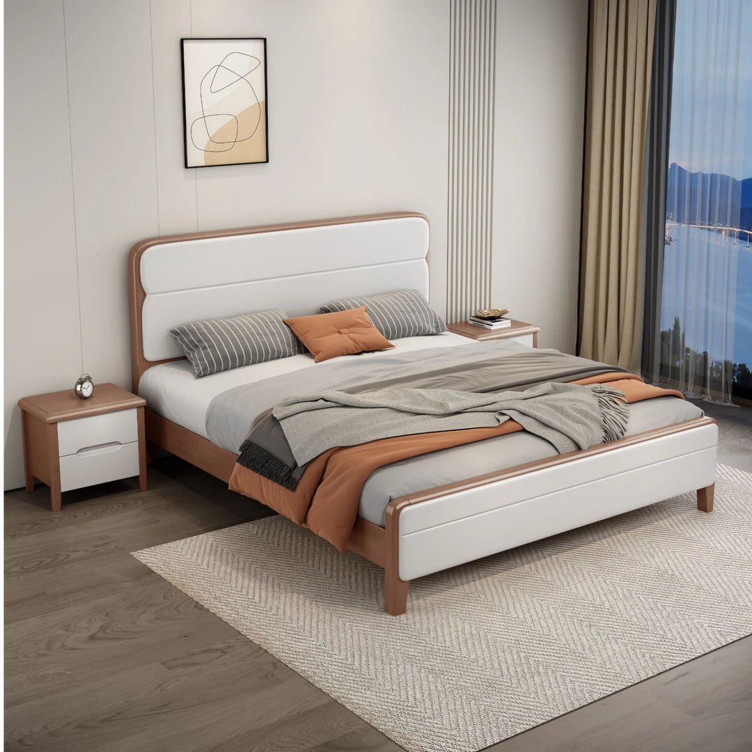 【客户专属改价勿乱拍】家用胡桃木简约现代简约实木床榫卯实木床