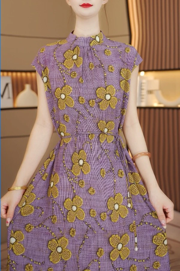 【送腰带】轻轻紫衿2025新款气质高雅连衣裙Q8132