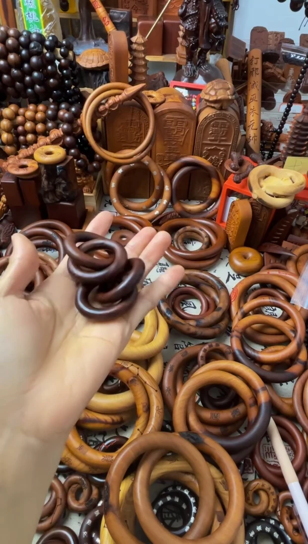 枣木乾坤圈25圈口老桃木2个一物一拍