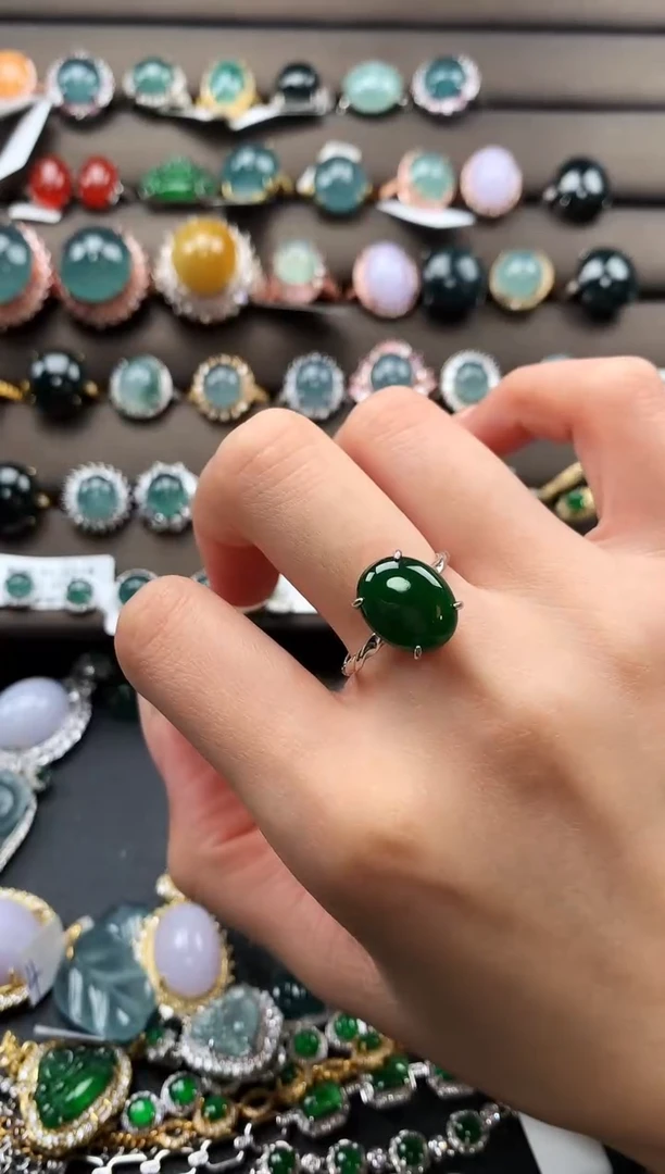 【闪购商品】翡翠戒指银S925镶嵌4324324