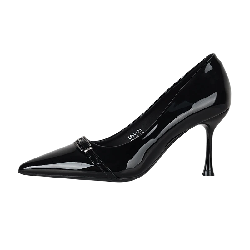 尖头细跟高跟鞋简约高跟鞋舒适单鞋细跟性感黑色