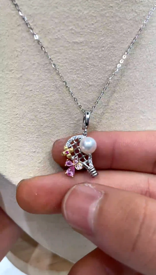 颈饰银S925镶嵌海水珍珠