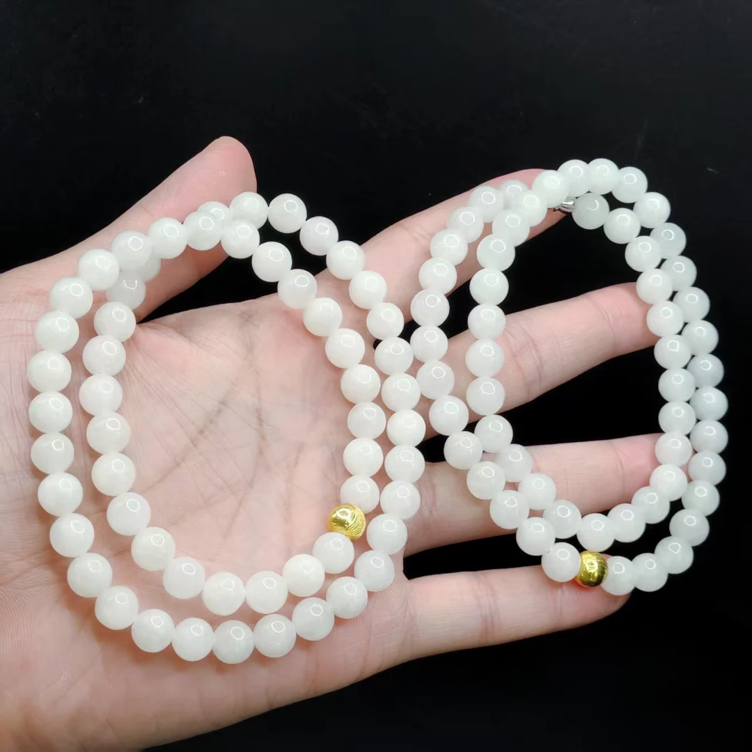 【老三珠宝】和田玉DIY女神链C4【多样性发其一】约8mm