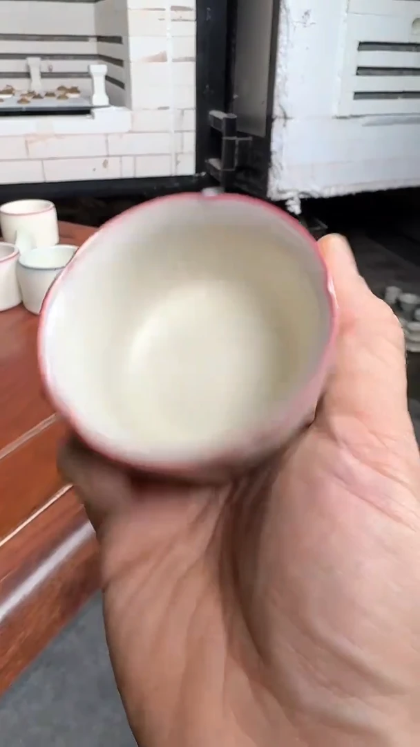 【闪购商品】76-1竹节花口杯（粉胎 南山堂）