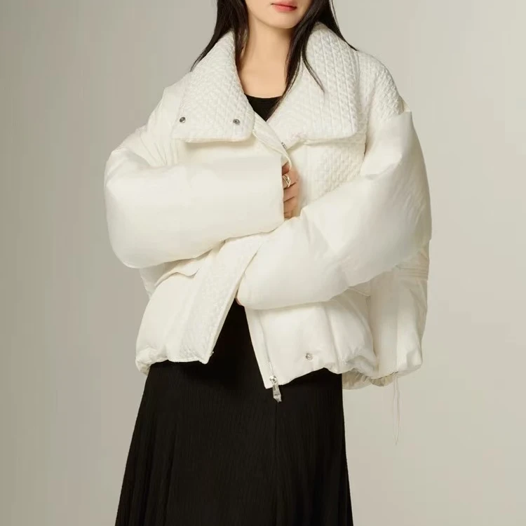 冬季新款高级感百搭牛角扣立领羽绒服 H1854