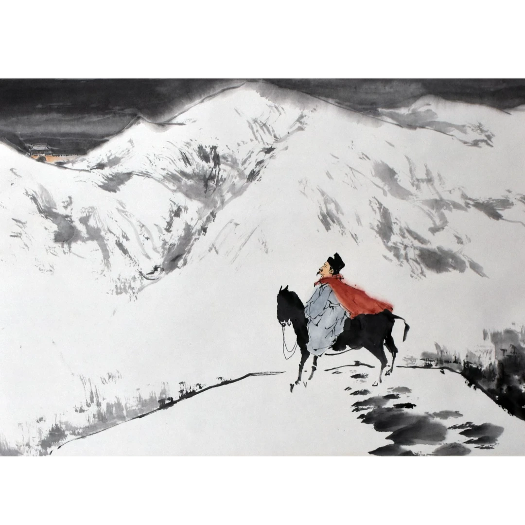 HM0254 唐人诗意图 45×68cm 纸本立轴 2.8平尺