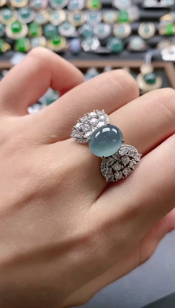 【闪购商品】翡翠戒指银S925镶嵌5151-5