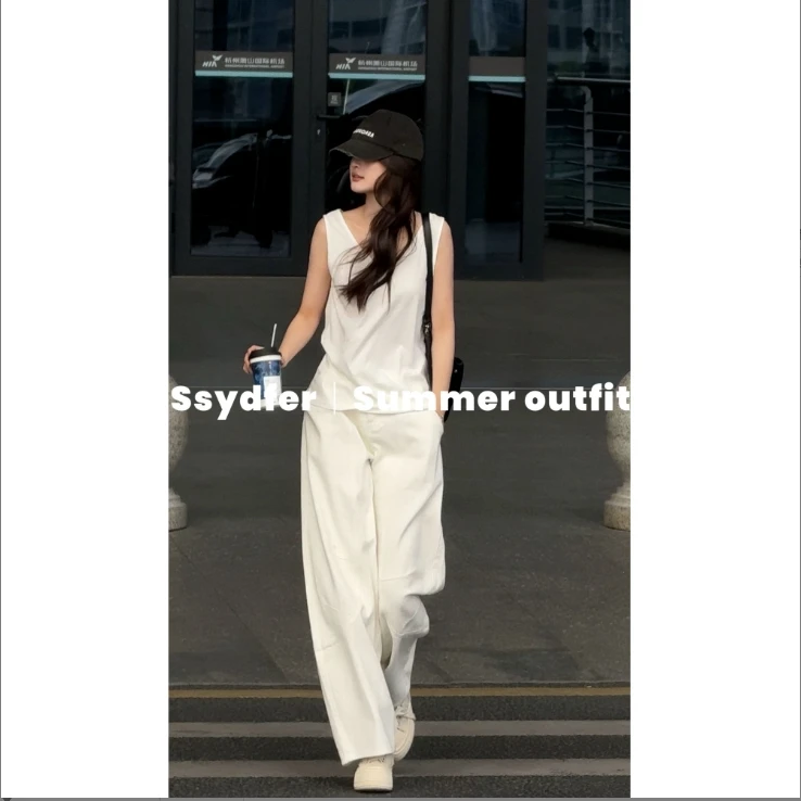 SSYDFER【嗲女陷阱】女款慵懒风背心吊带休闲舒适气质百搭