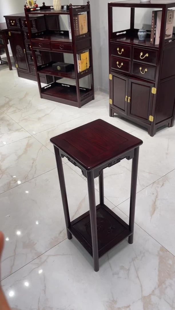 黑酸枝木类成套家具新中式花架35-35高80