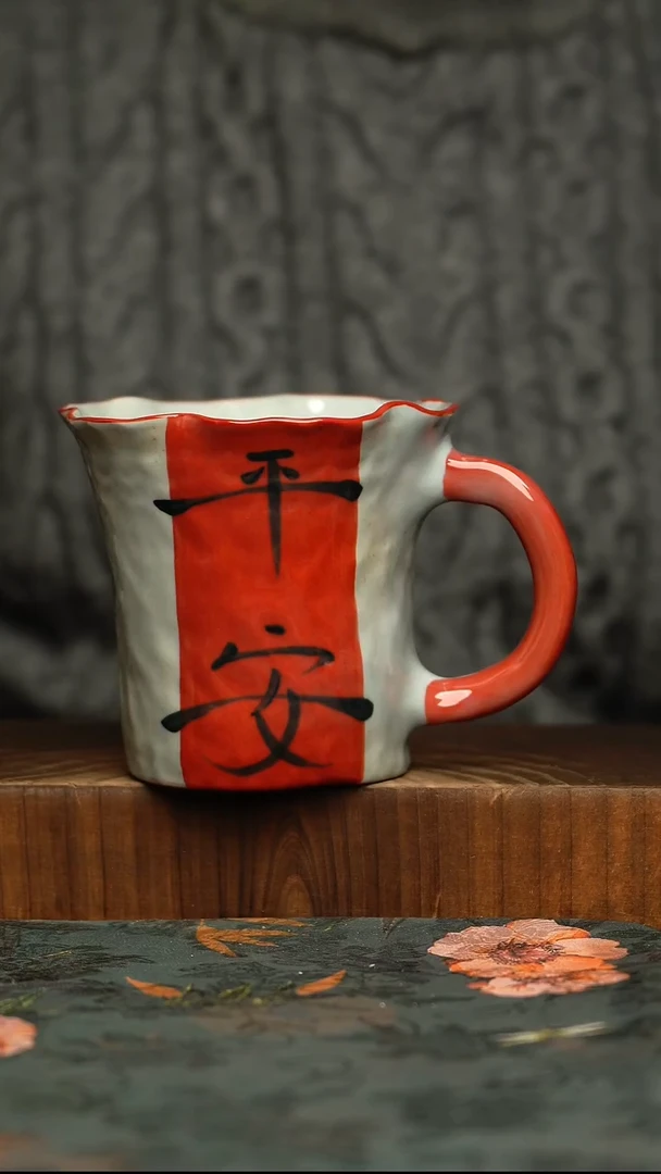 杯釉下彩手工手绘同款陶器