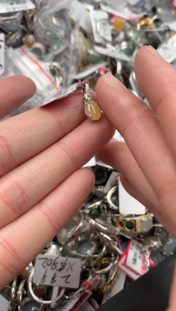 银S925镶嵌戒指翡翠999----2
