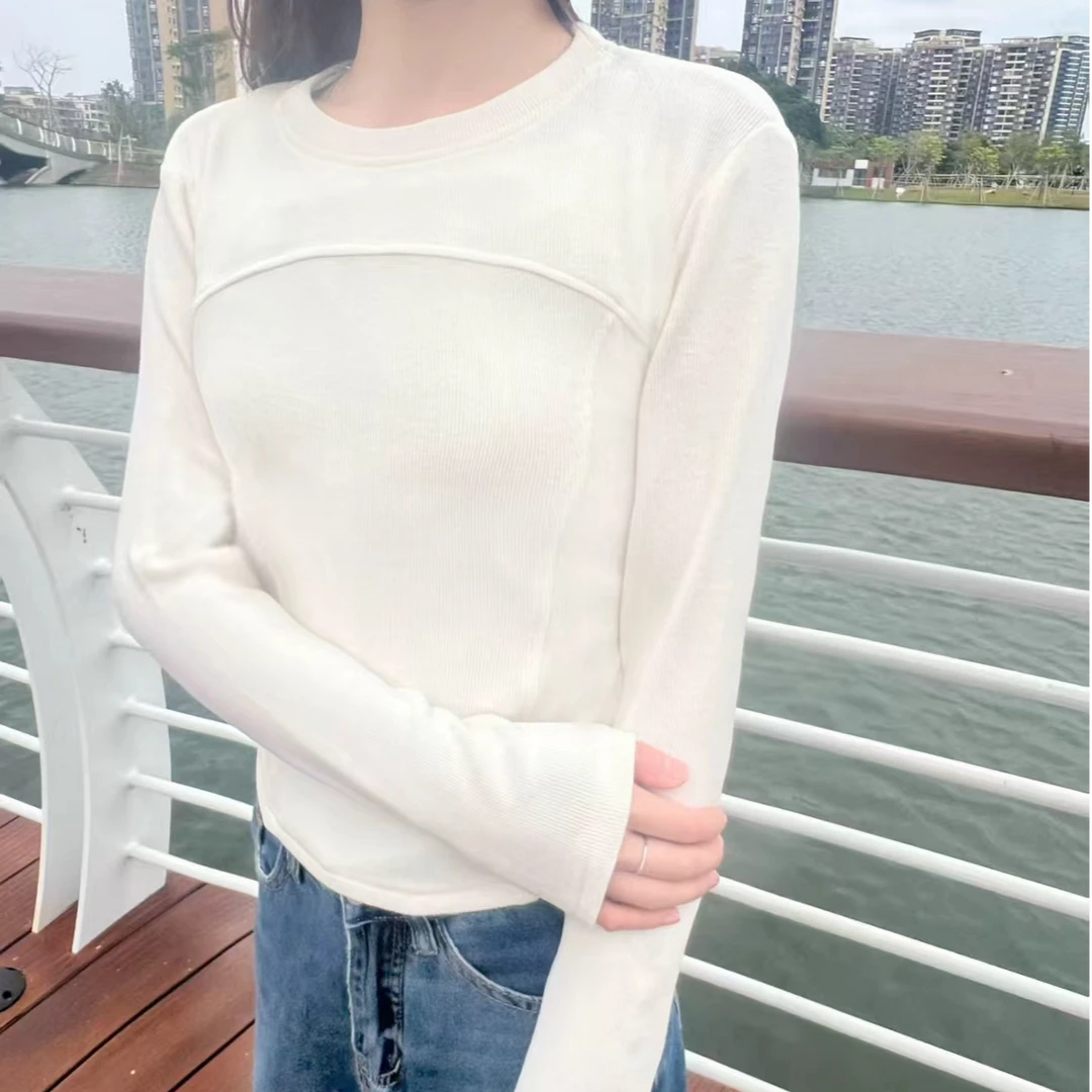 短款长袖冬季打底T恤内搭秋冬时尚套头百搭简约休闲显瘦气质
