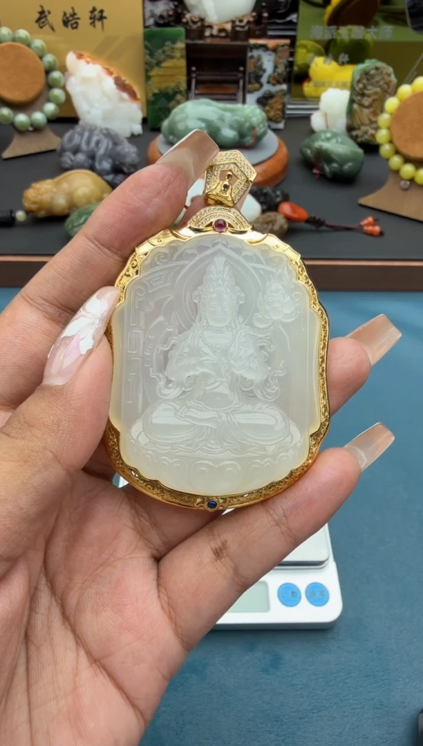 银S925镶嵌和田玉挂件byhm14